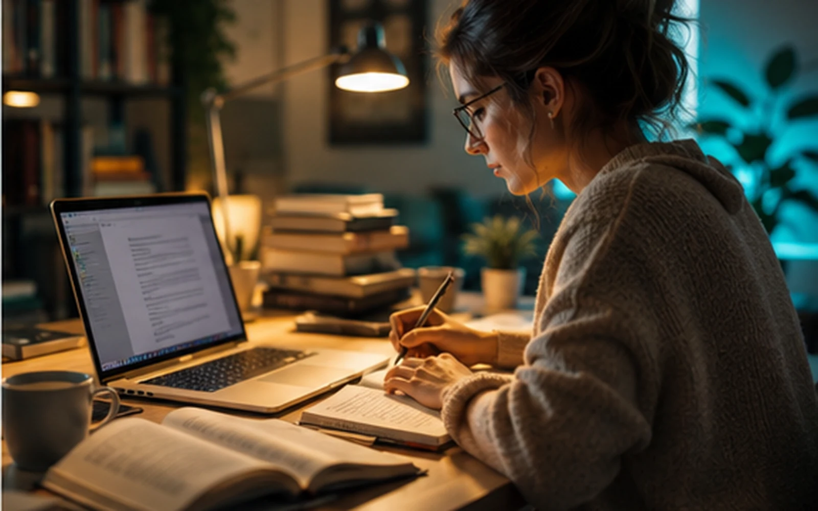 Profesional trabajando en escritura y traducción